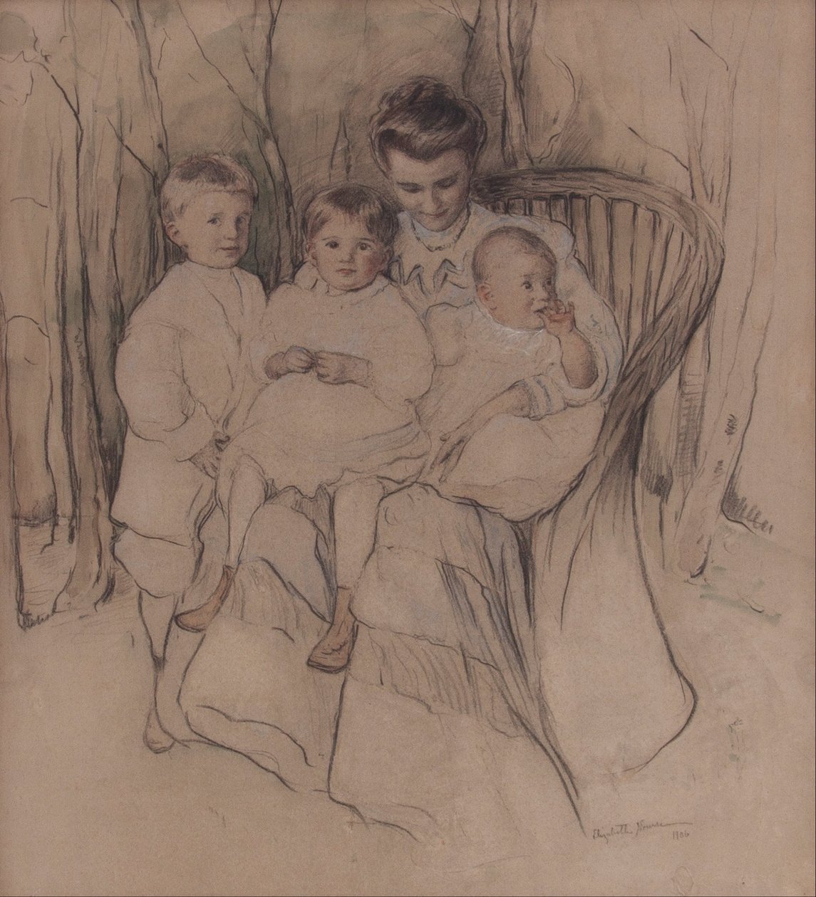 Mère et trois enfants - Elizabeth Nourse