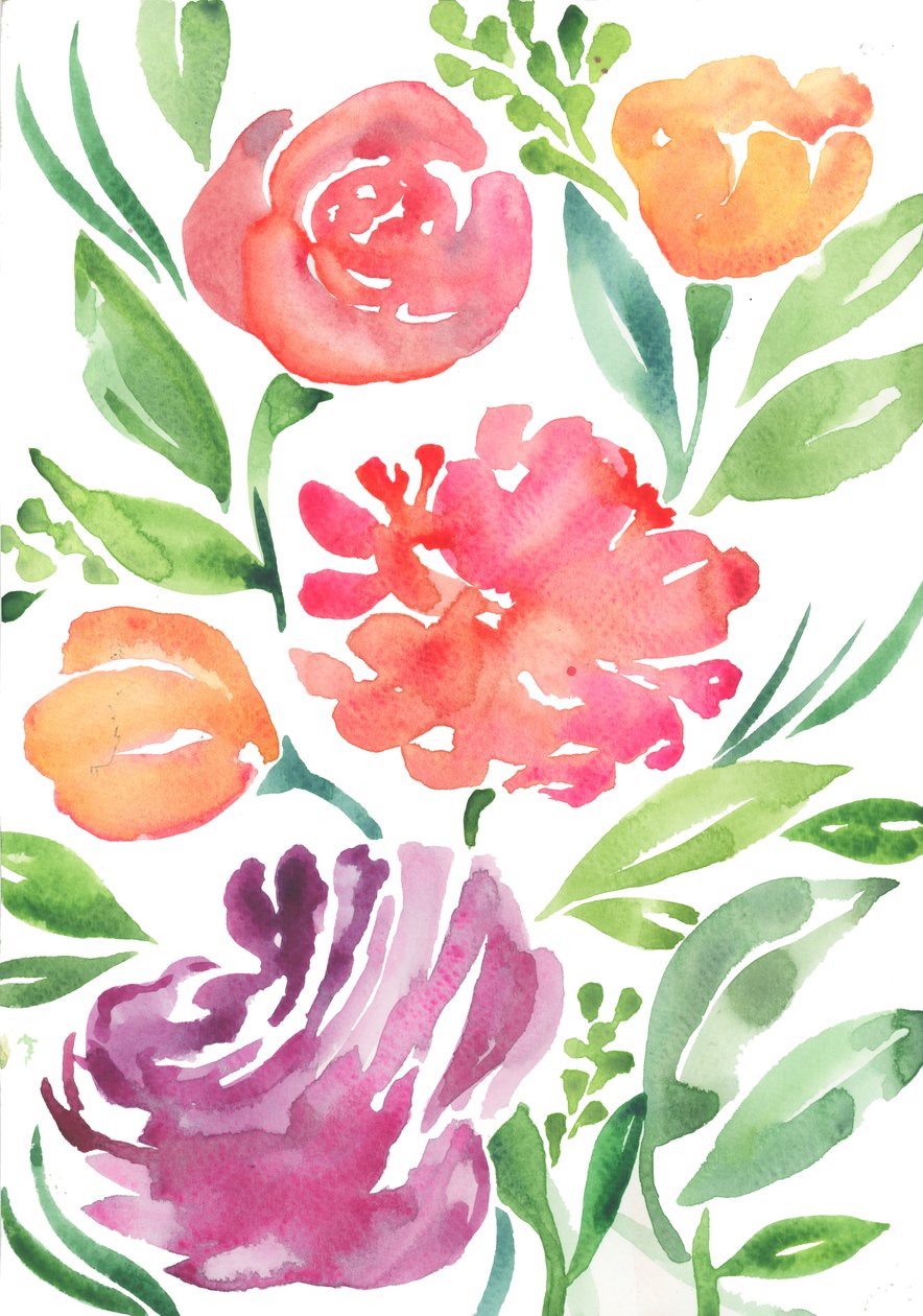 Fleurs sauvages, 2018 (aquarelle) - Elizabeth Rider