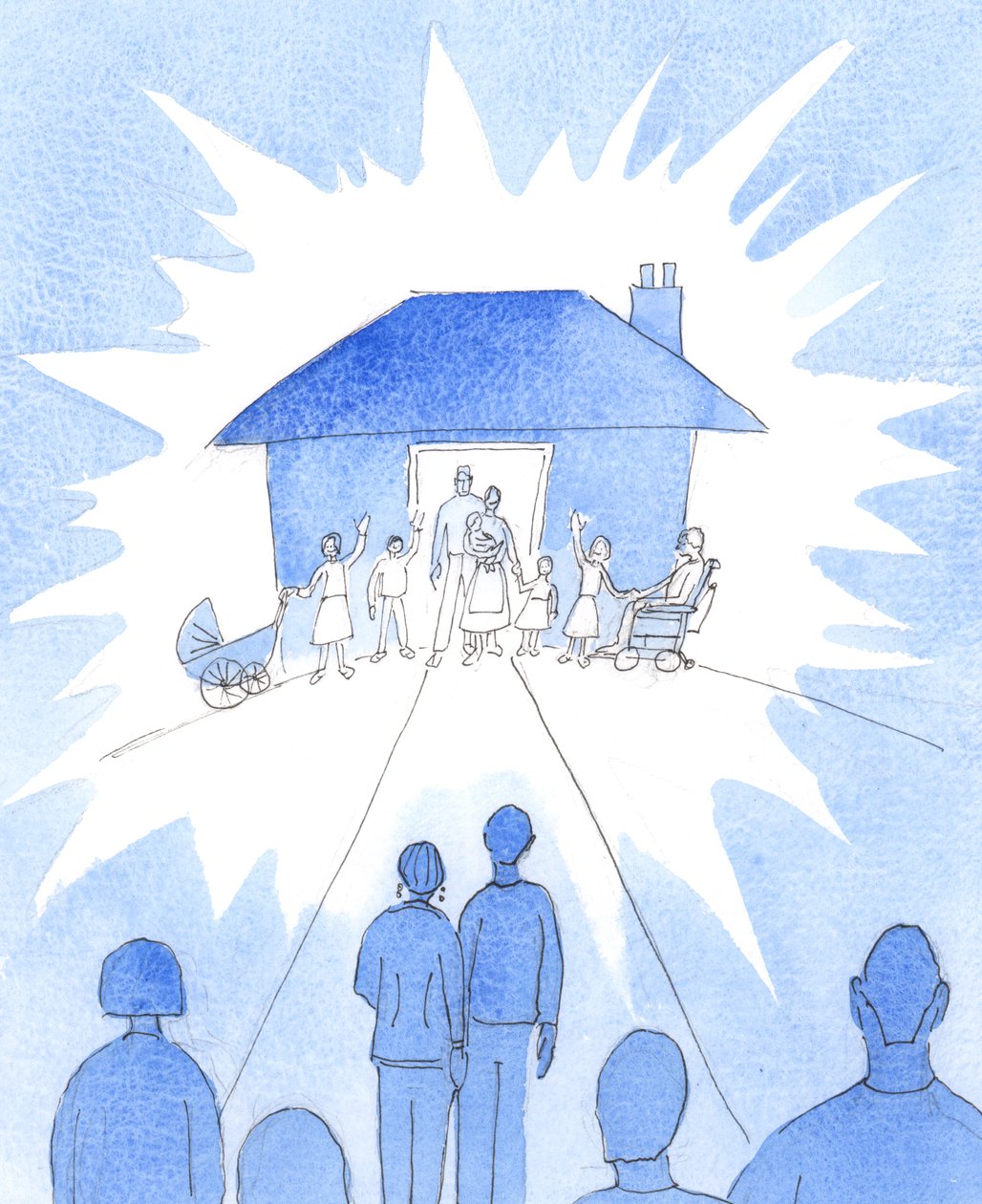 Un mariage chrétien, vécu comme il se doit, est comme une lampe posée sur une colline, pour la société ; une union sacramentelle pleine de grâce, 2005 (aquarelle sur papier) - Elizabeth Wang