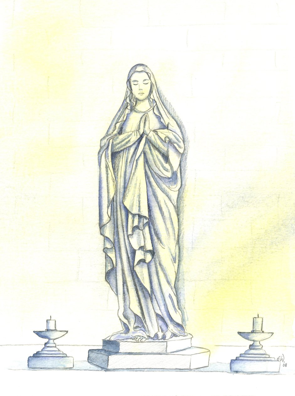 Une statue de la Sainte Vierge Marie - Elizabeth Wang