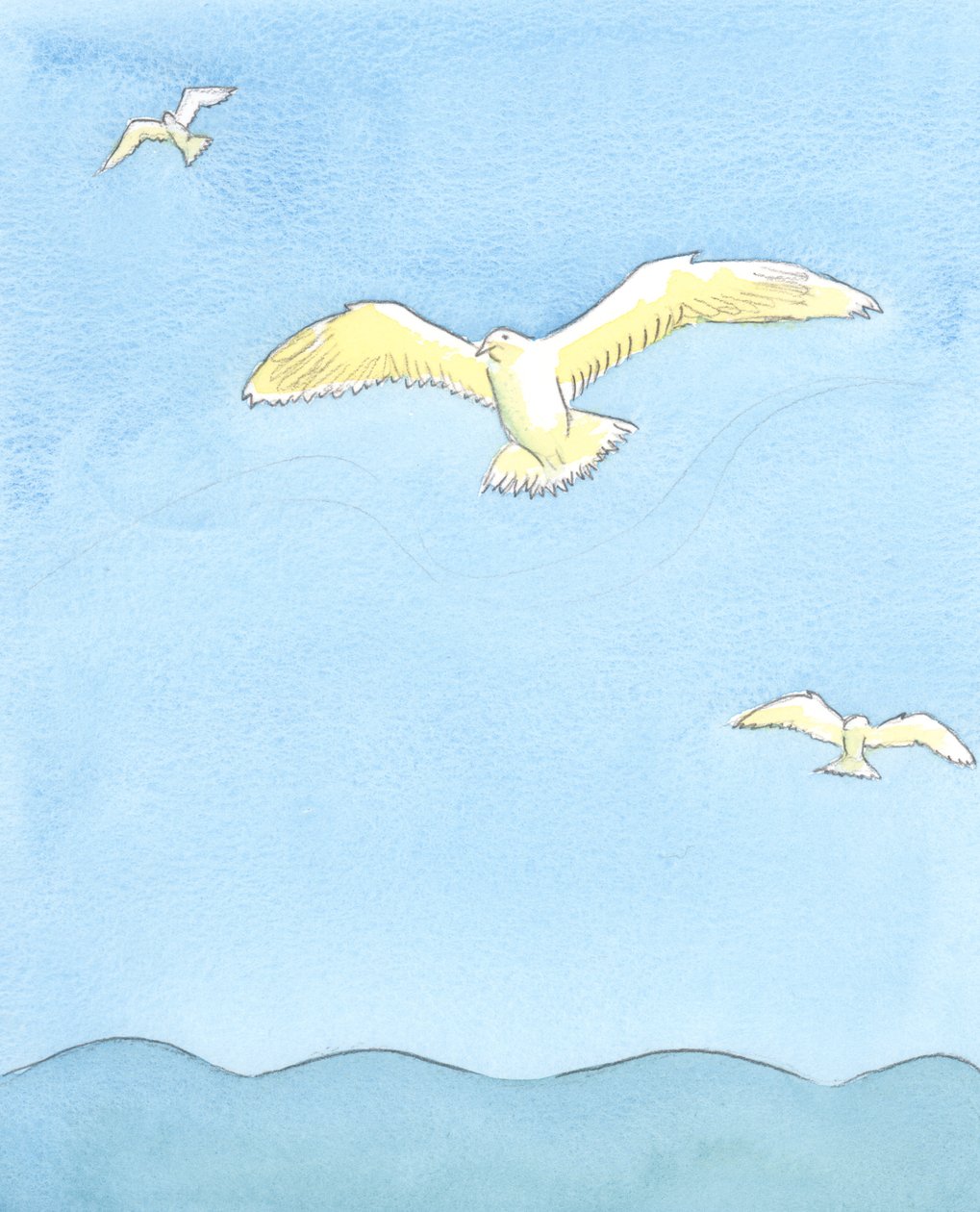 Comme une mouette plane sans effort en hauteur, reposant sur les vents tout en regardant autour, ainsi l
