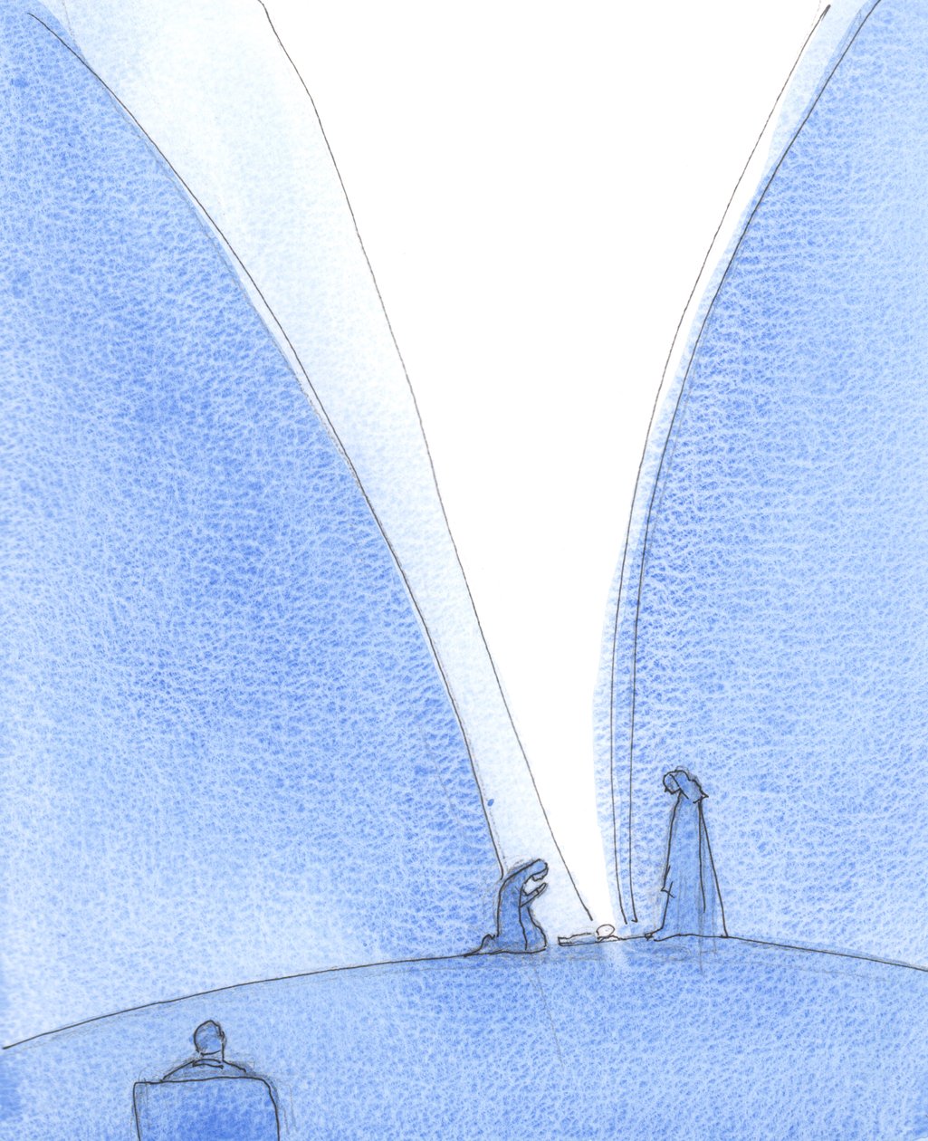Dieu le Fils est né de la Vierge Marie, 2005 (aquarelle sur papier) - Elizabeth Wang