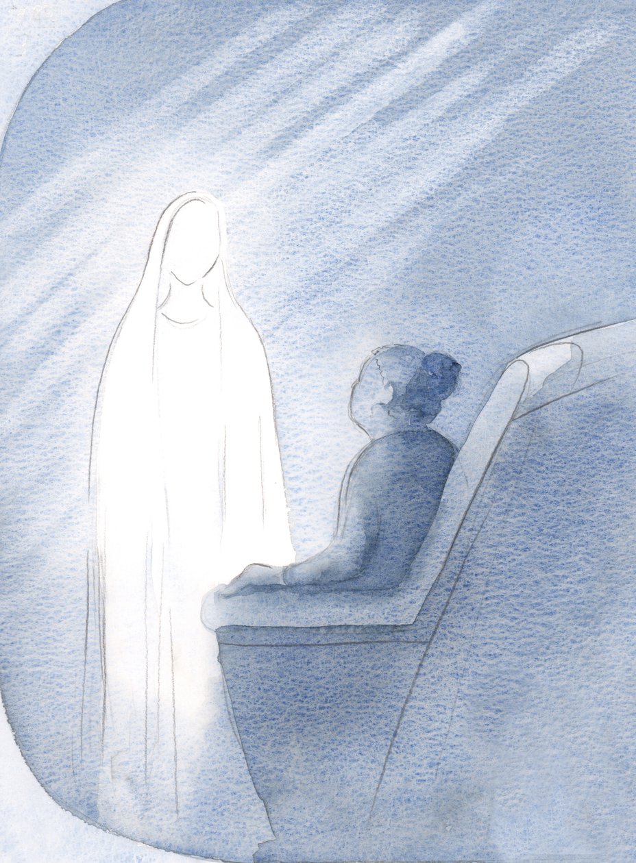 Je suis resté en prière avec la Vierge Marie, cette reine et vraie mère, lui demandant de l