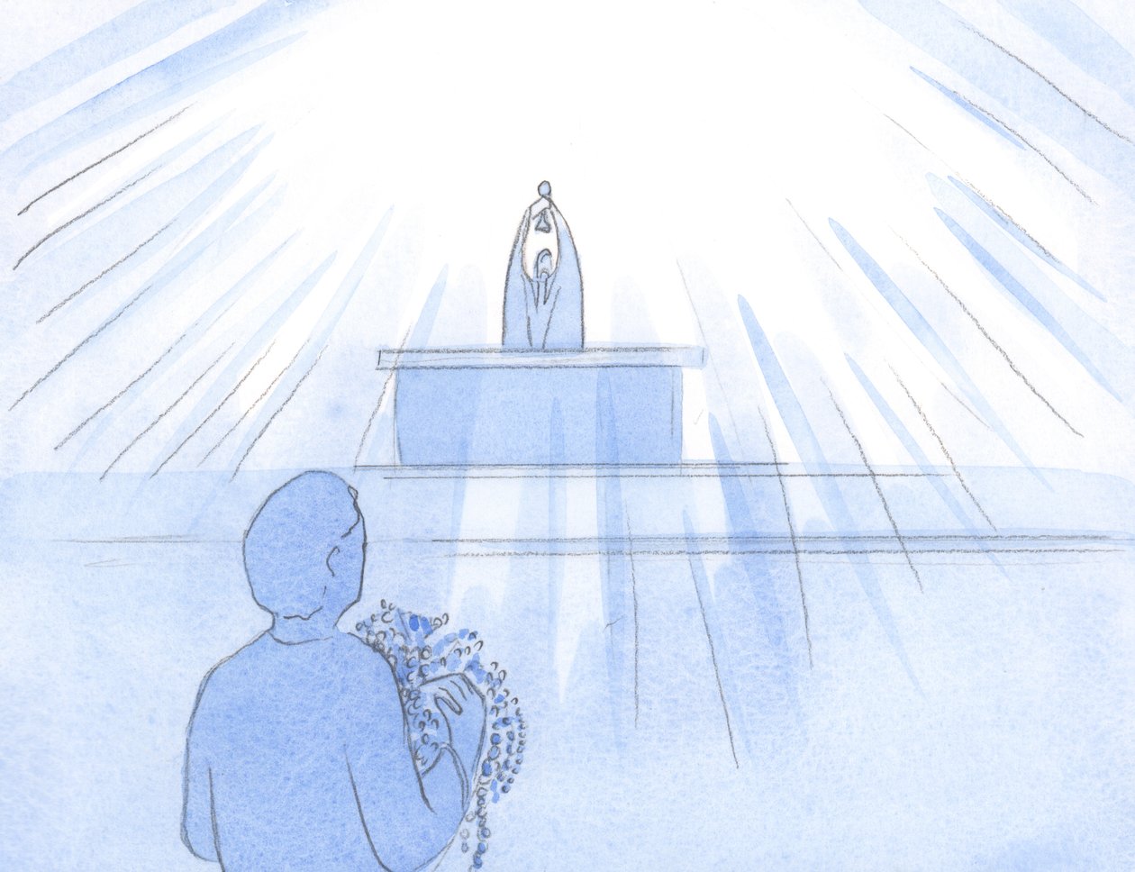 Il semblait que nous portions des brassées de perles et de rubis, pour Dieu le Père : Jésus est notre merci, louange, réparation et supplication. - Elizabeth Wang