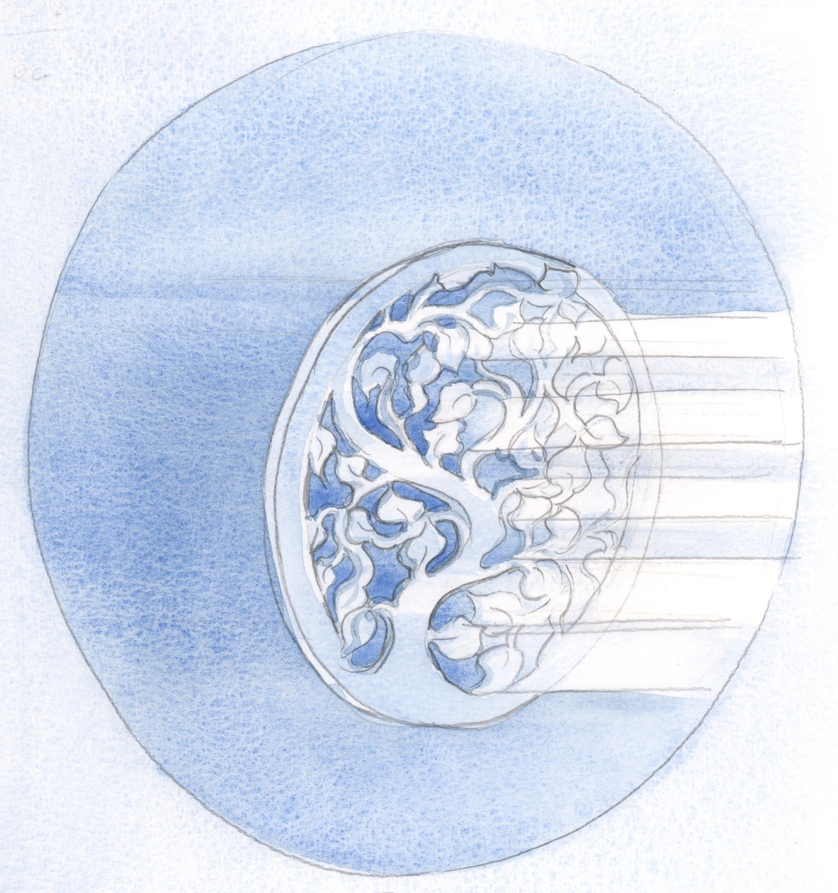 Tout comme un dessin brisé (sur une assiette en or) peut être réparé par une substance ajoutée, notre prière est rendue parfaite par son union avec la prière du Christ, 2000 - Elizabeth Wang