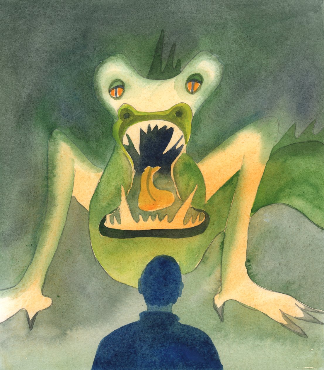 Les ennemis du Christ essaient de nous détourner de la prière ou de son service de mille façons, 2005 (aquarelle sur papier) - Elizabeth Wang
