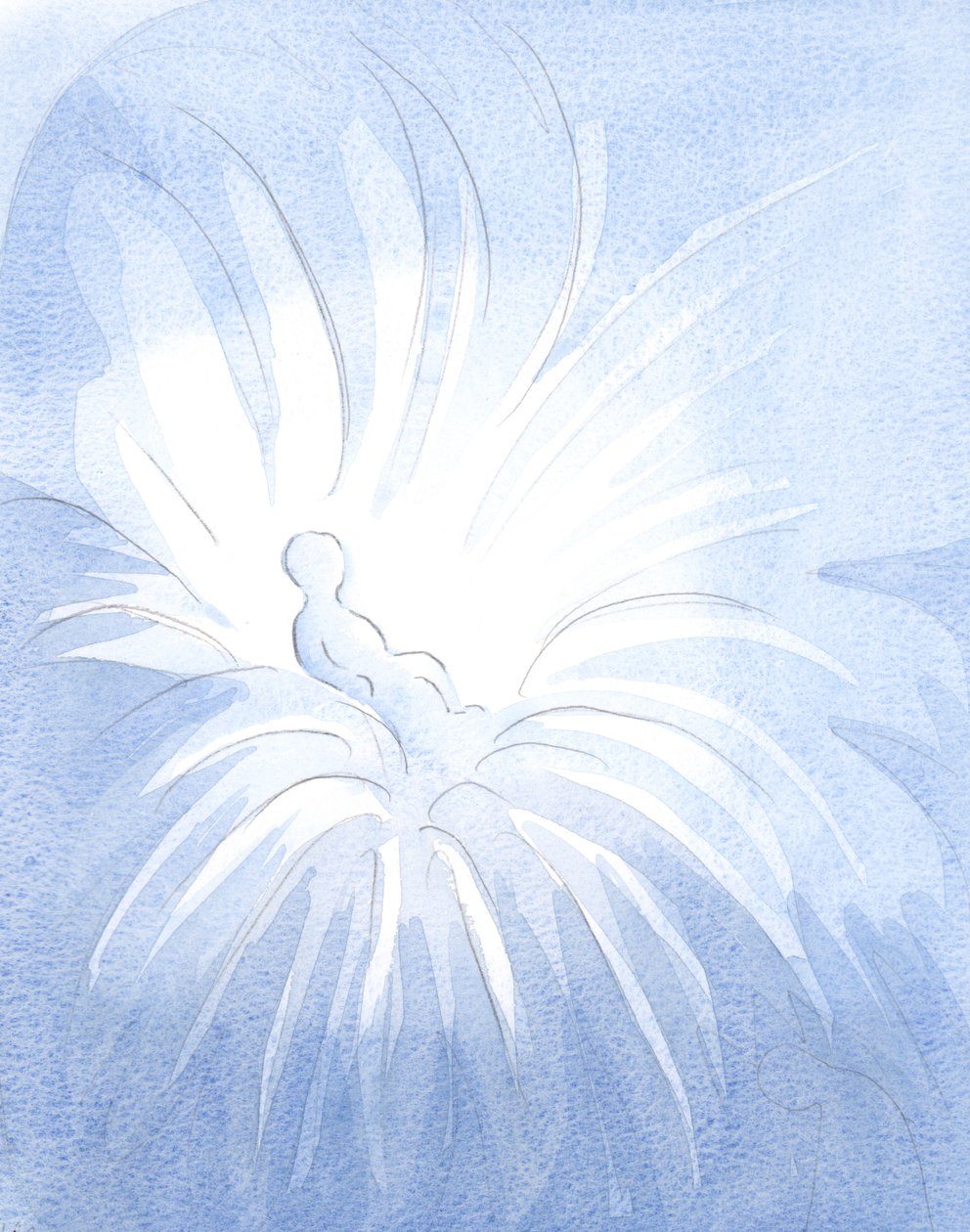 À genoux sur une colline en Galilée, Jésus louait Dieu et Le remerciait pour Sa Sainte Mère, et pour Son amour et Ses prières. - Elizabeth Wang
