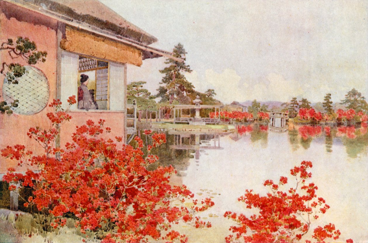 Azalées, Nagaoka (lithographie couleur) - Ella Du Cane