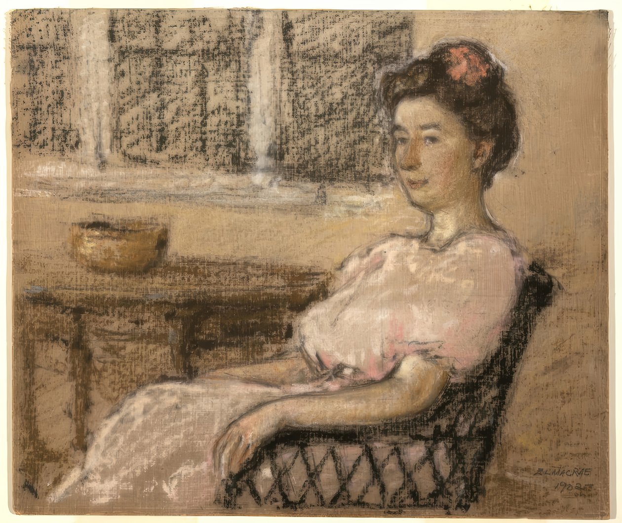 Femme assise en rose - Elmer Livingston MacRae