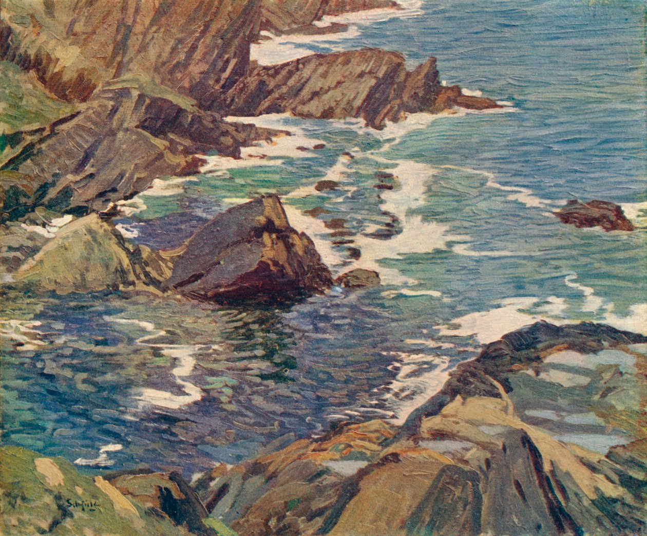 Une crique en Cornouailles, vers 1912 - Elmer Schofield
