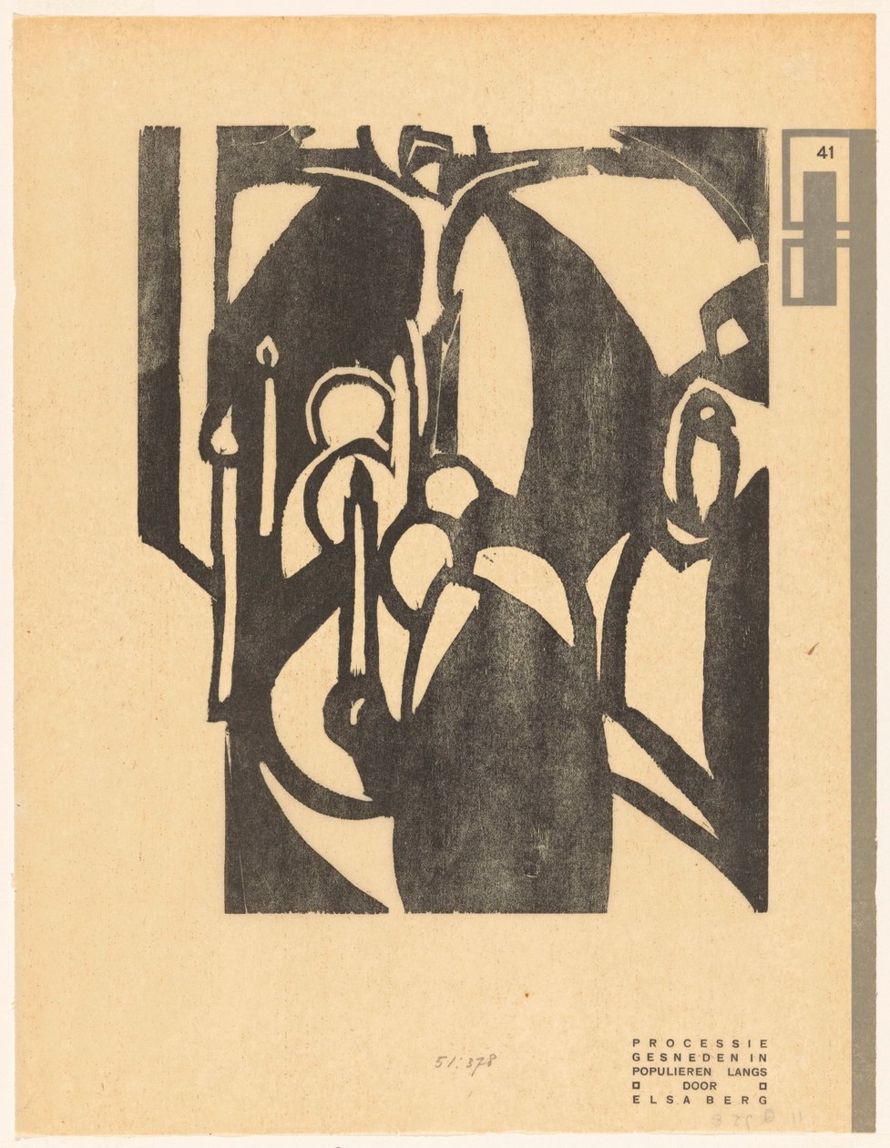 Procession (Houtsnijdersnummer de Wendingen) - Else Berg