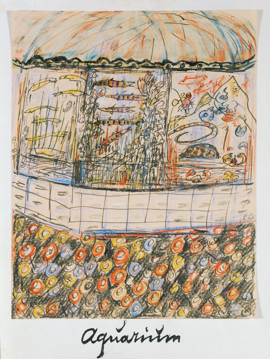Aquarium (encre et craie sur papier) - Else Lasker Schuler