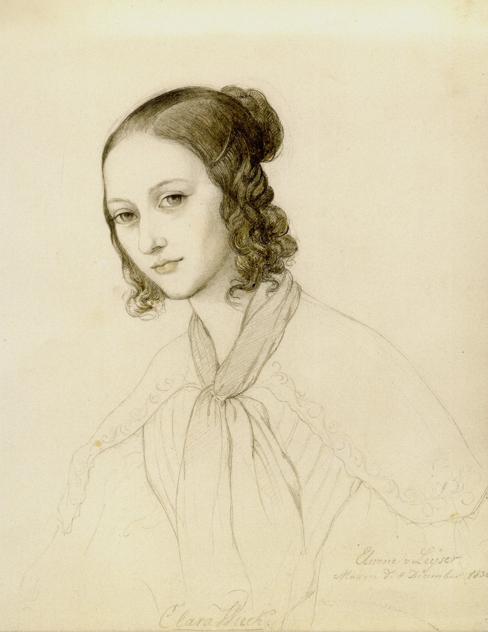 Portrait de Clara Wieck-Schumann 1819-1896, 1836 - Elwine von Leyser
