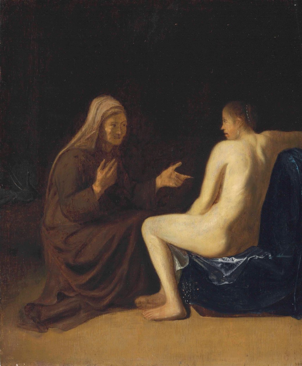 French : Nu assis (Vertumnus et Pomona) Vertumnus and Pomona - Emanuel de Witte
