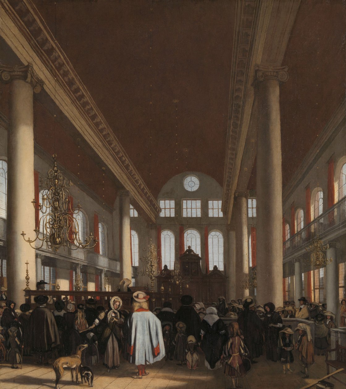 Intérieur de la synagogue portugaise à Amsterdam, 1680 - Emanuel de Witte