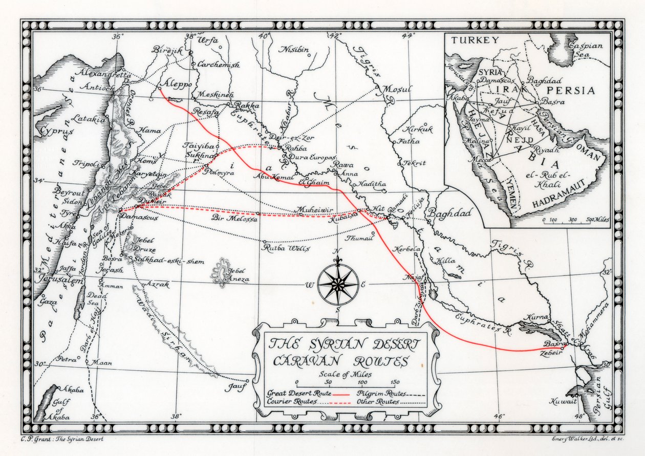 Caravane, courrier et routes de pèlerin dans le désert syrien, 1937 - Emery Walker