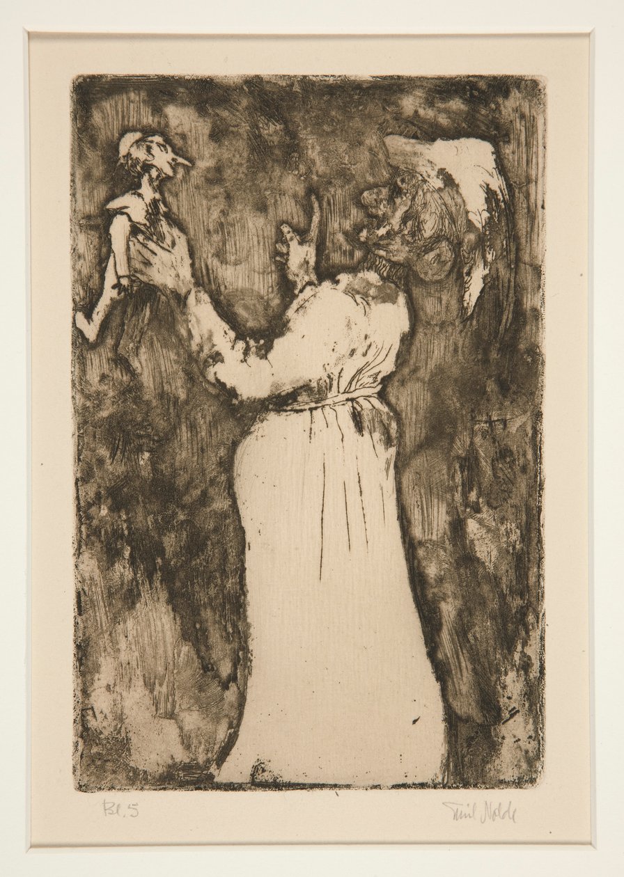 Der kleine hampelmann (Le petit pantin), planche 7 de Phantasien (Fantaisie) - Emil Nolde
