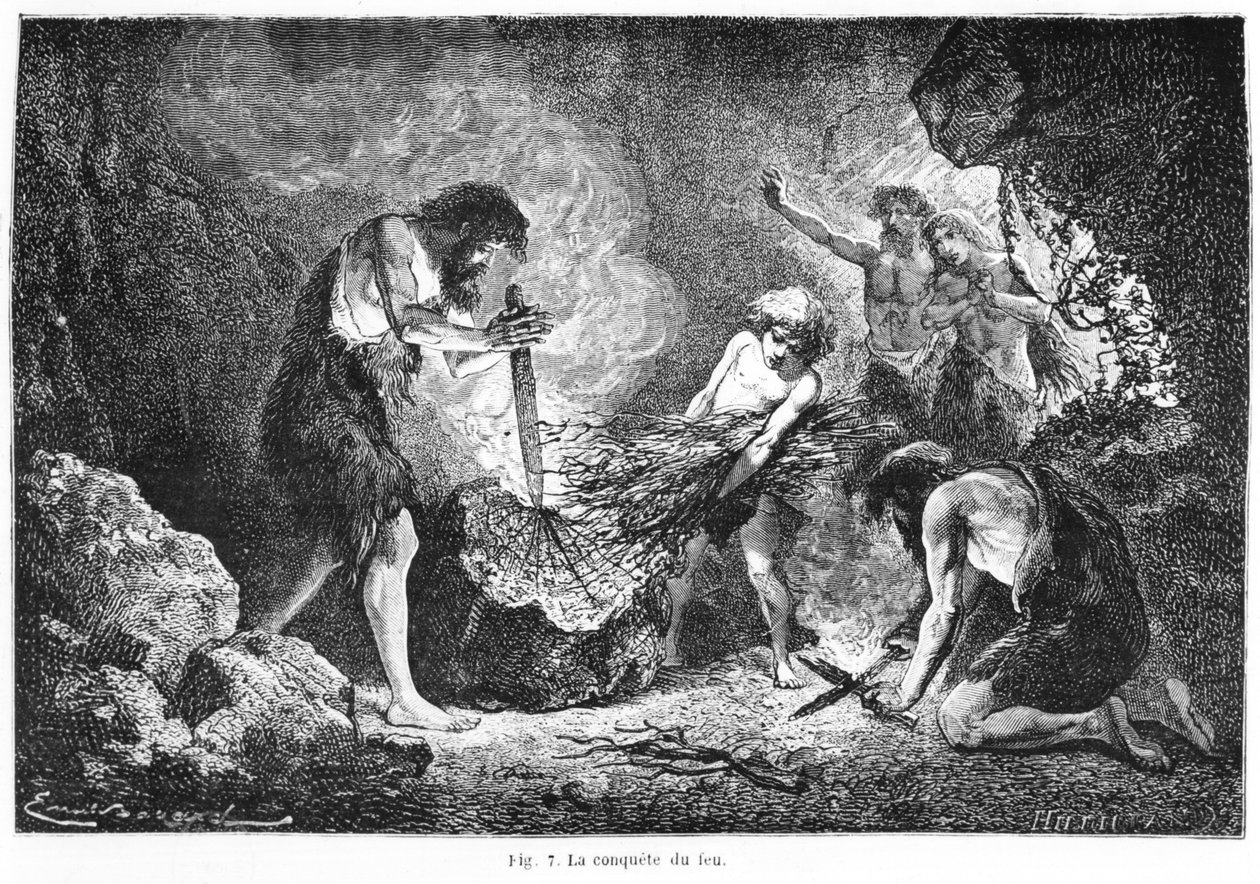 Conquête du feu, illustration de 