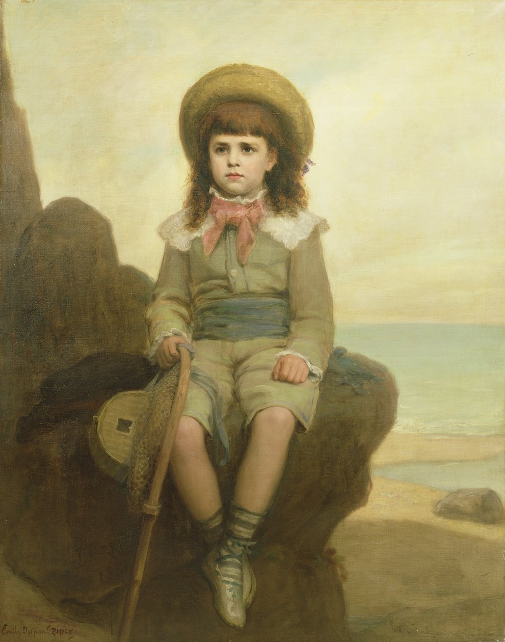 Jeune garçon sur un rocher - Emile Dupont Zipcy