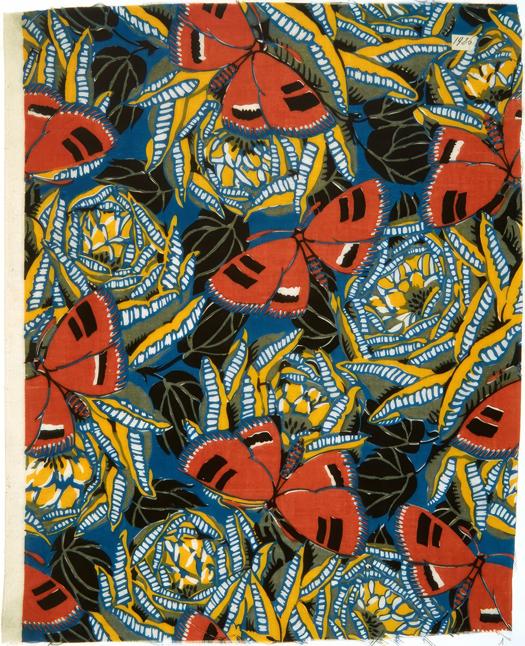 Papillons sur des roses stylisées - Émile Alain Séguy
