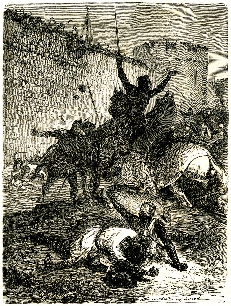 Croisade contre les Albigeois - Siège de Toulouse, 25 juin 1218. Le frère de Simon de Montfort vient d