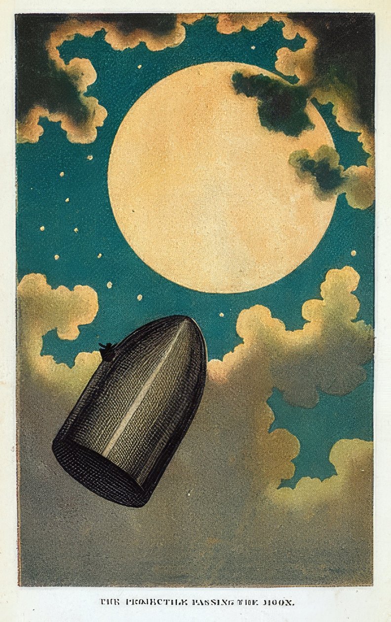 Illustration du livre De la Terre à la Lune de Jules Verne - Emile Antoine Bayard