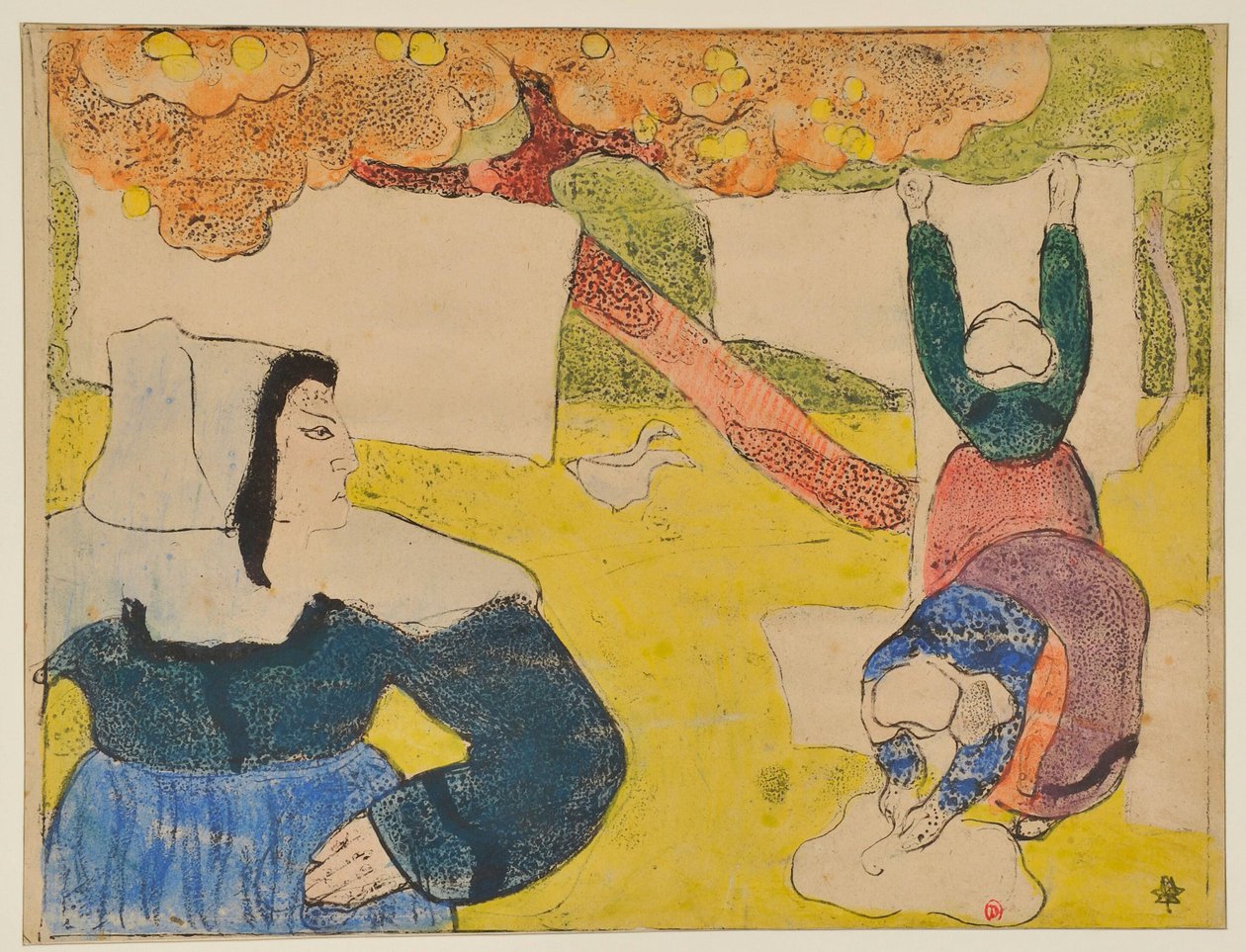 Bretonnes étendant du linge - Emile Bernard