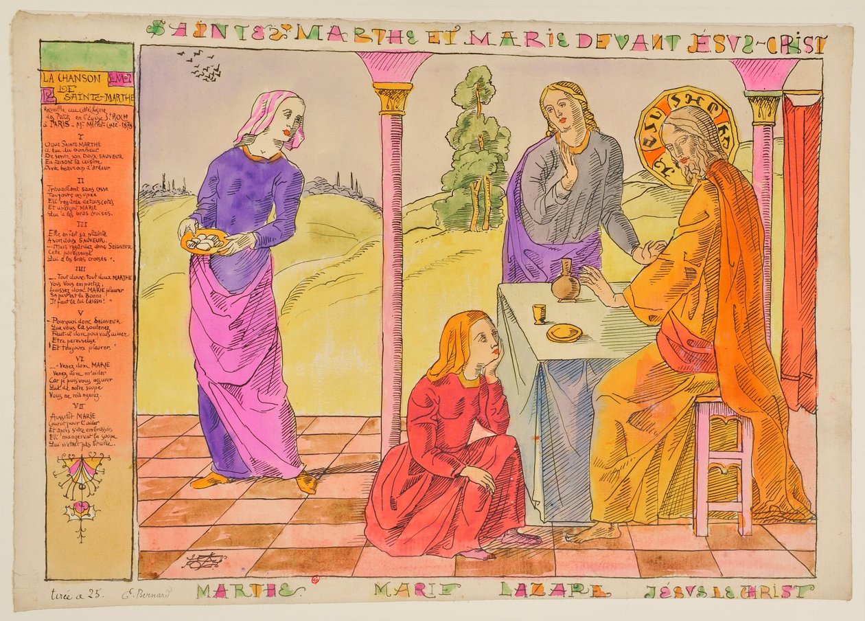 Sainte Marthe et Marie devant Jésus-Christ - Emile Bernard