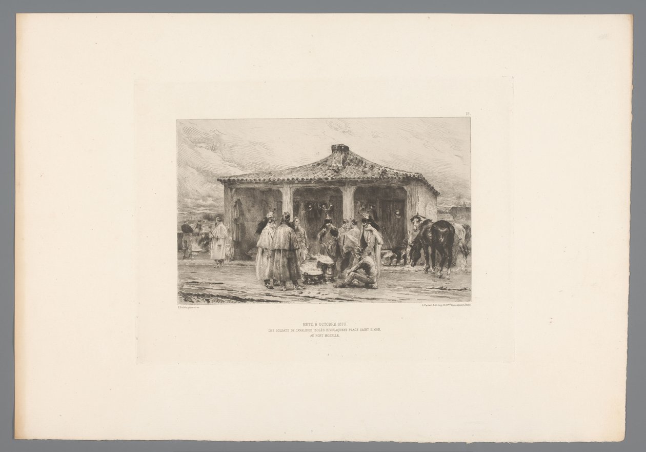 Groupe de soldats dans un camp - Emile Boilvin