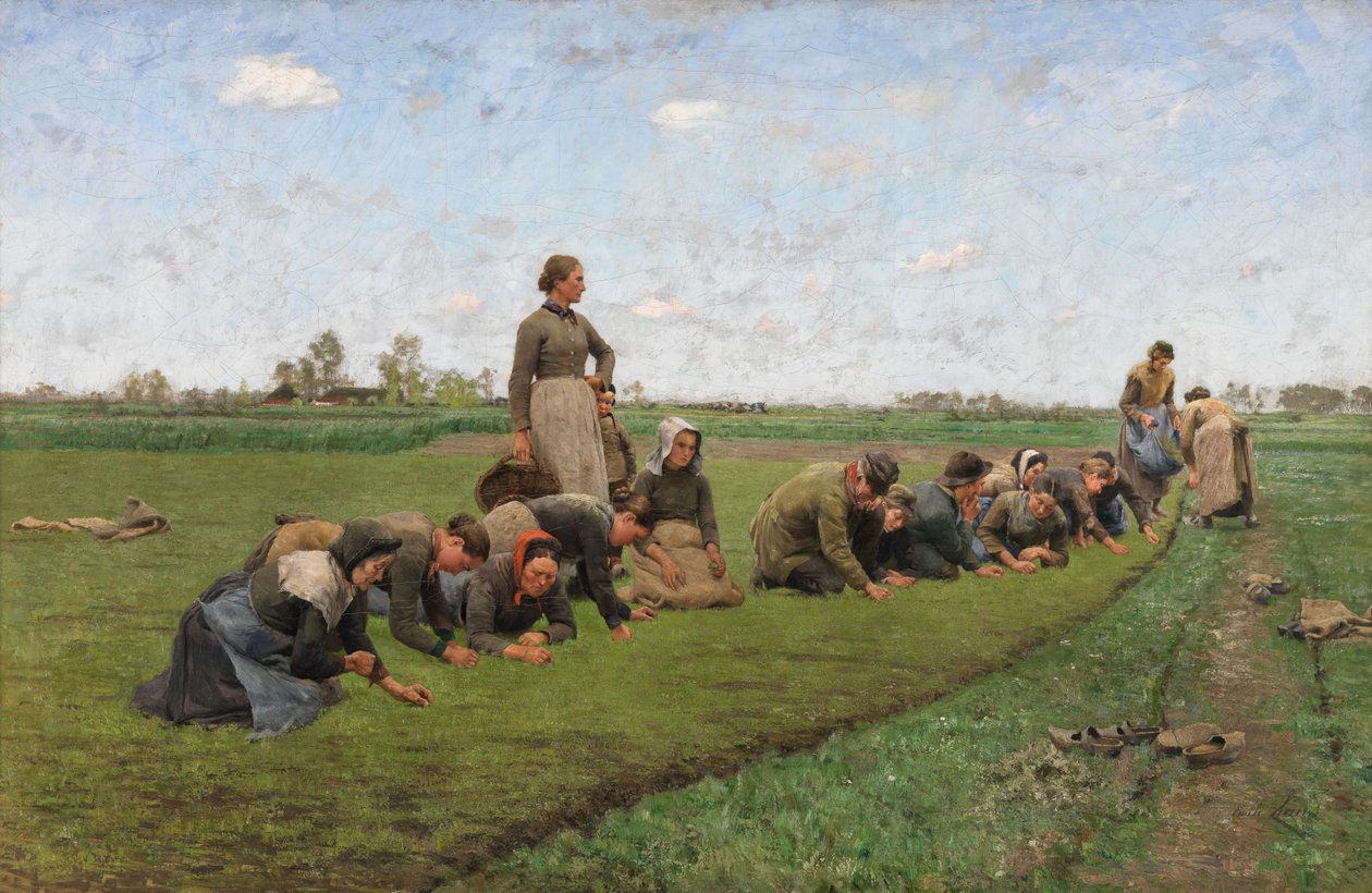 Désherbage du lin en Flandre - Emile Claus