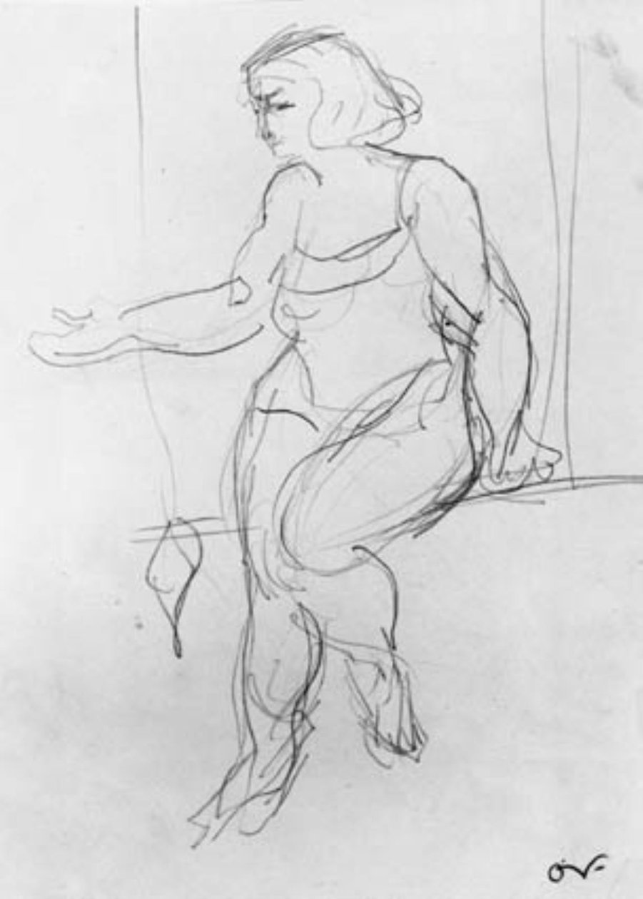 Acrobate féminine, assise sur un trapèze - Emile Othon Friesz