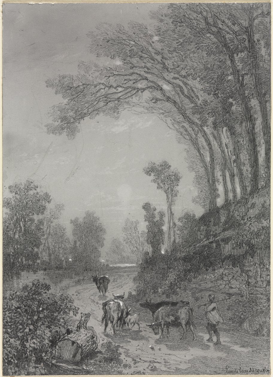 Paysage avec vaches - Émile van Marcke