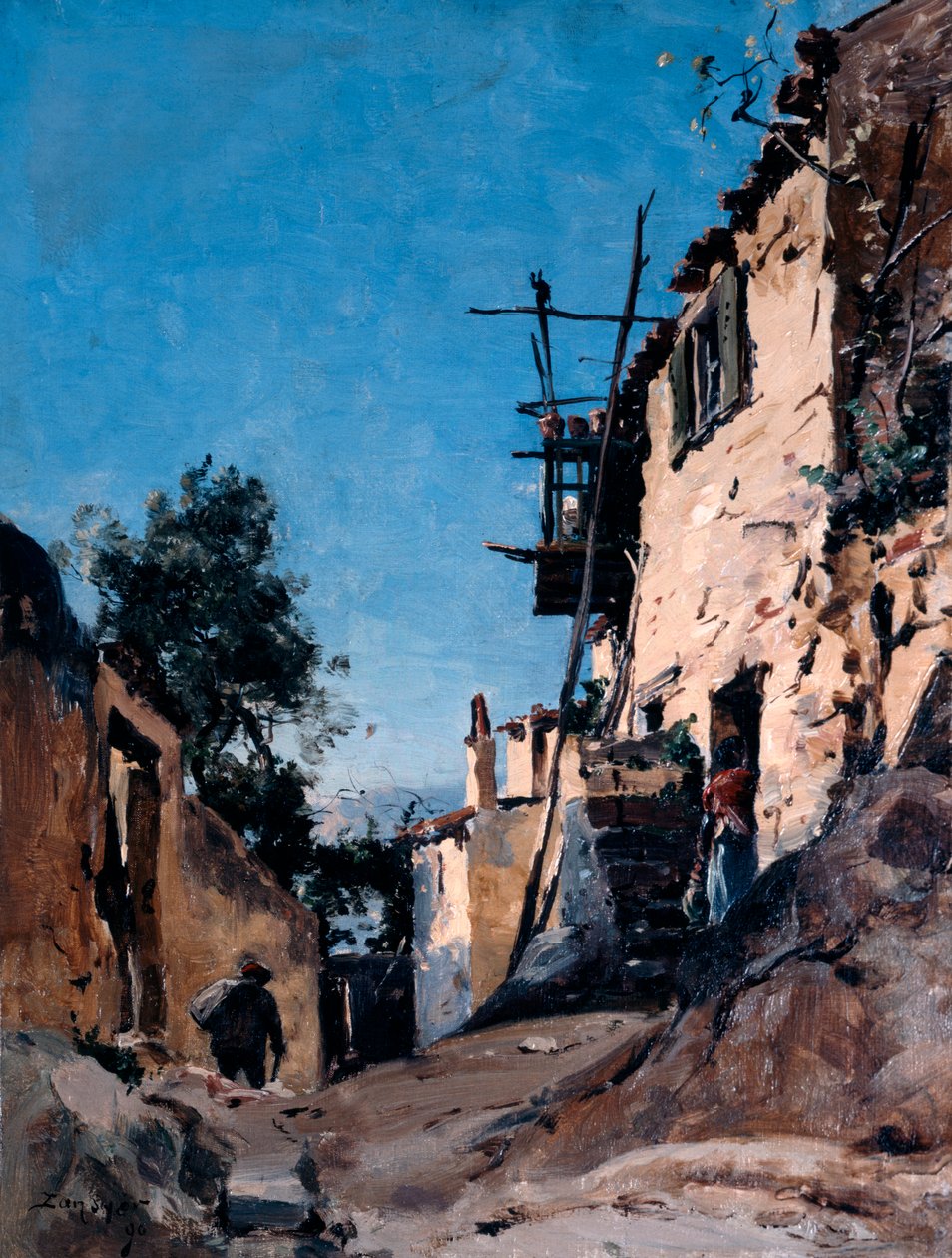 La vieille ville sous le cimetière, Menton, 1890 - Emmanuel Lansyer