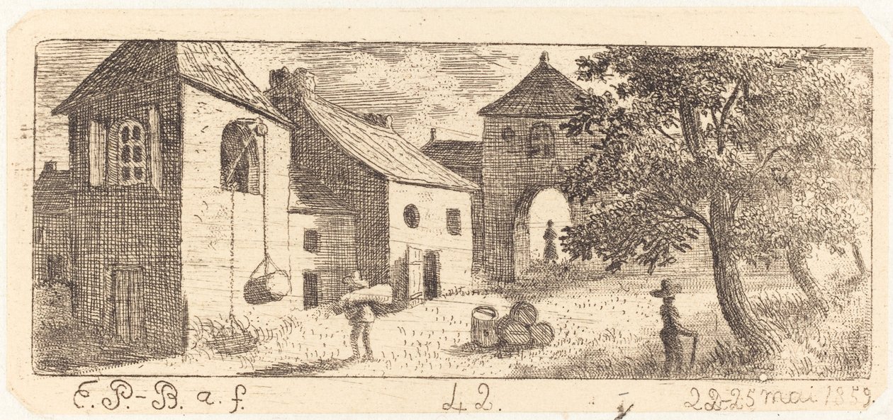 La cour de ferme - Emmanuel Phélippes Beaulieu