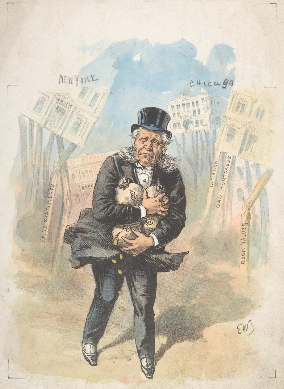 Homme serrant des sacs d