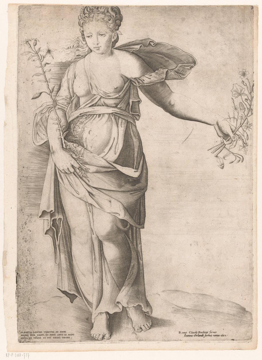 Flore ou Proserpine (série Speculum Romanae Magnificentiae) - Enea Vico (attributed to)