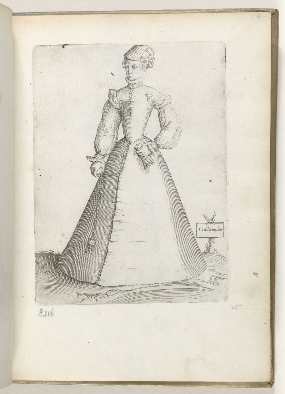 Femme mariée de France, habillée selon la mode vers 1550 - Enea Vico