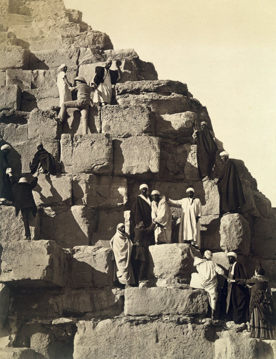 Escalade des pyramides, 1878 - English Photographer