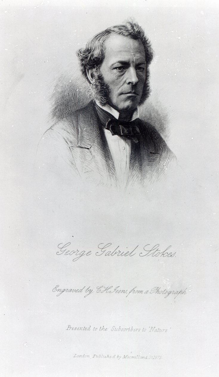 George Gabriel Stokes, gravé par C.H Jeens, 1875 - English Photographer