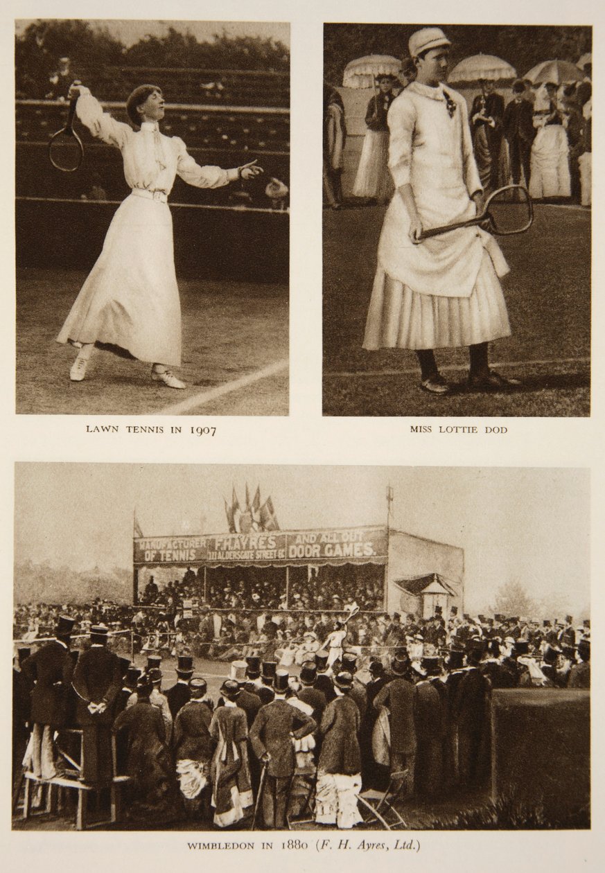Lawn Tennis 1907, Miss Lottie Dod et Wimbledon en 1880, du Times - English Photographer