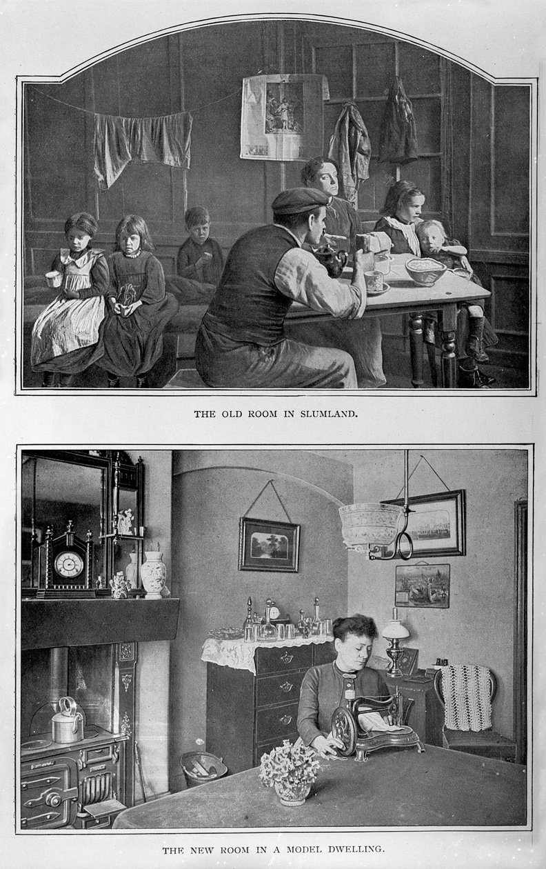 La vieille chambre dans le bidonville et la nouvelle chambre dans un logement modèle - English Photographer