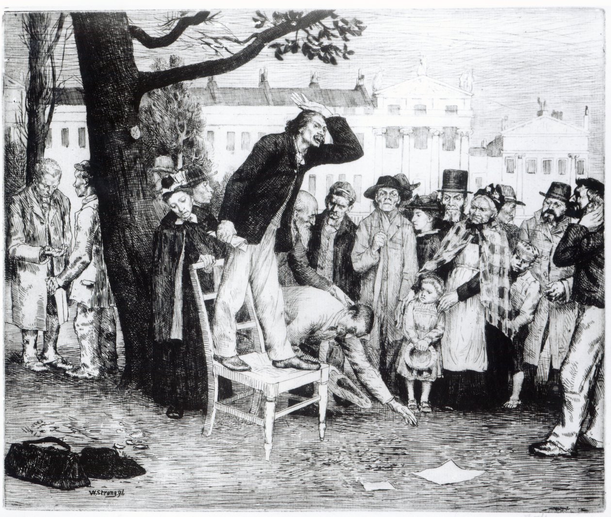 Un orateur socialiste, gravé par W. Strong, 1891 - English School