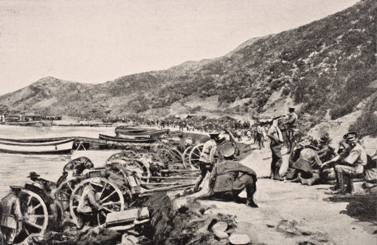Troupes australiennes à Anzac Cove, péninsule de Gallipoli, Turquie, 1915, de 