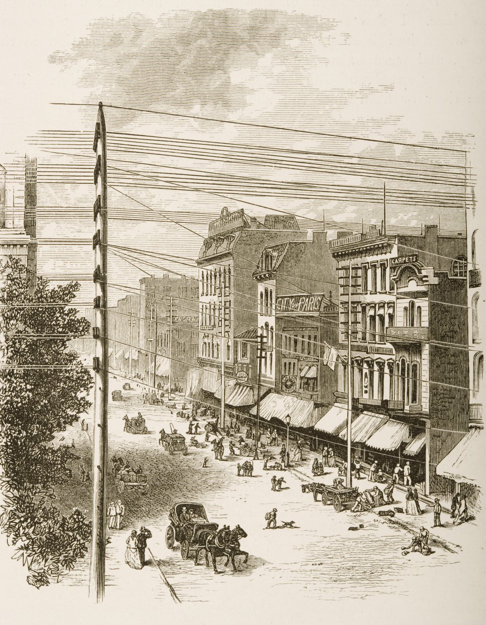 Rue Clark, Chicago, vers 1870 (de 