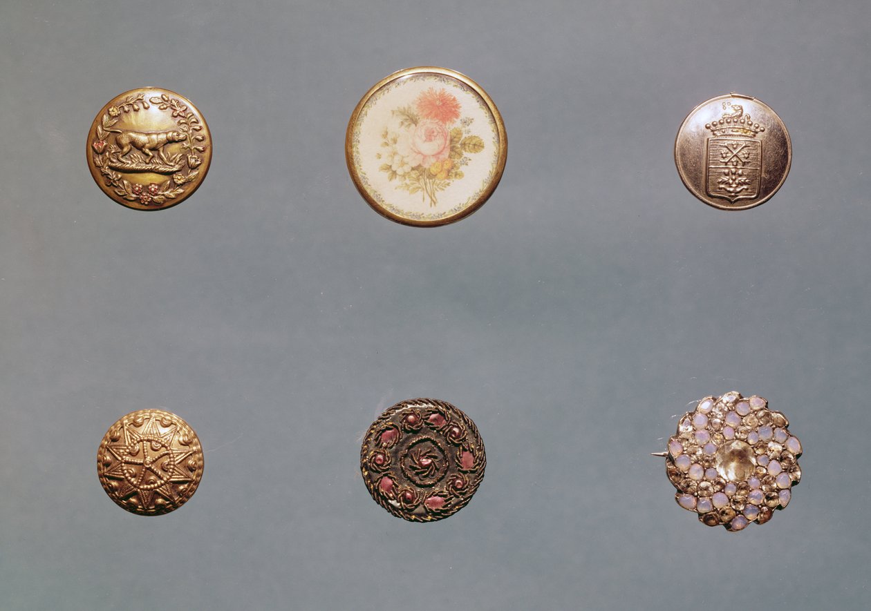 Collection de boutons, fin du 18e siècle au début du 19e siècle - English School
