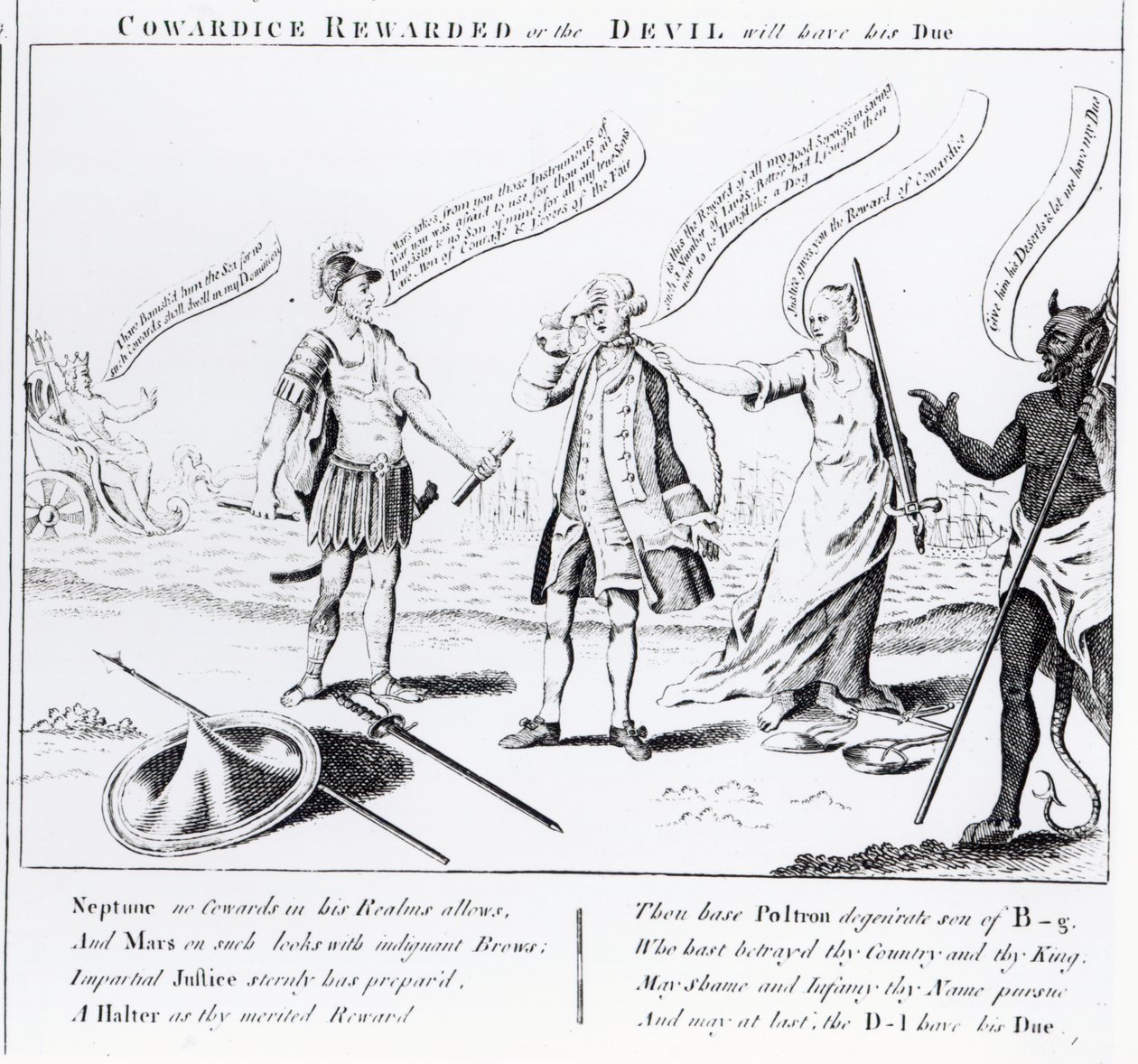 Lâcheté récompensée ou le diable aura son dû, 1756 - English School