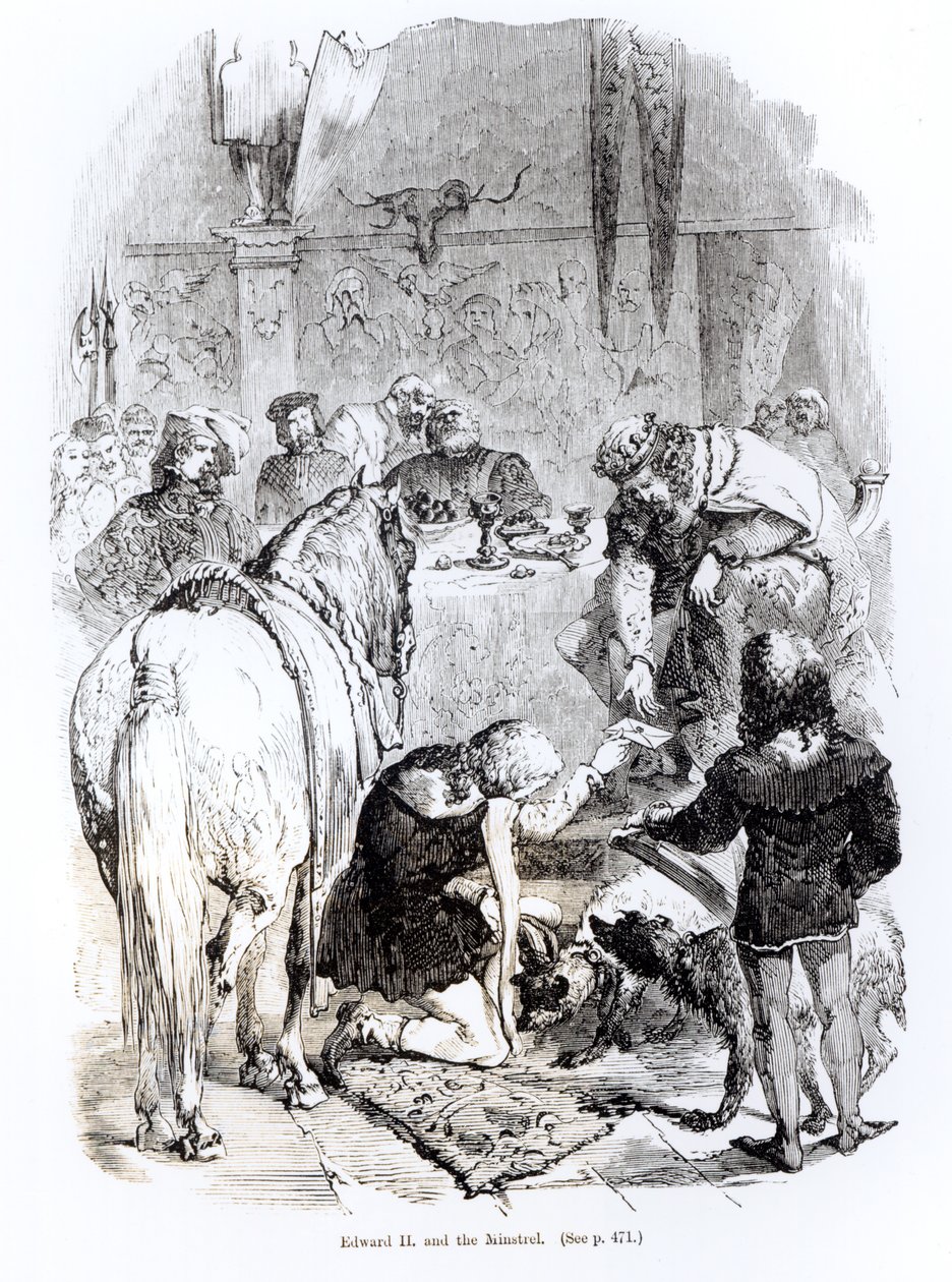 Édouard II (1284-1327) et le ménestrel - English School
