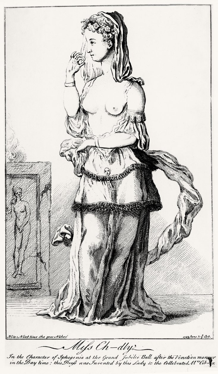 Elizabeth Chudleigh (1720-88) habillée en Iphigénie - English School