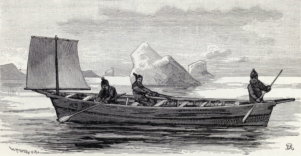 Esquimaux dans un umiak, de 
