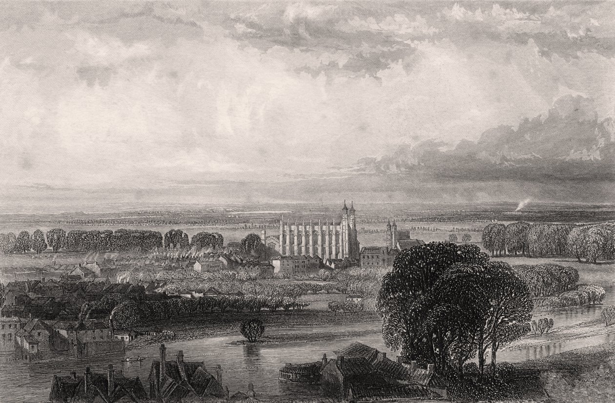 Eton vu de la terrasse du château de Windsor, illustration de 